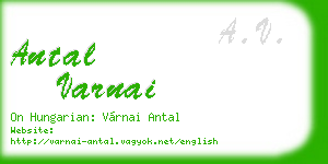 antal varnai business card
